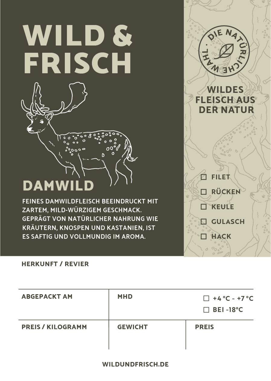 Premium Aufkleber Damwild