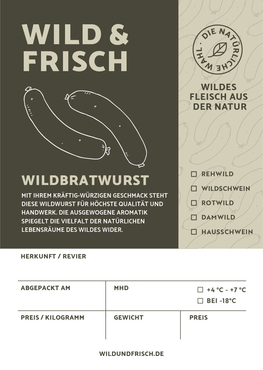 Premium Aufkleber Wildbratwurst