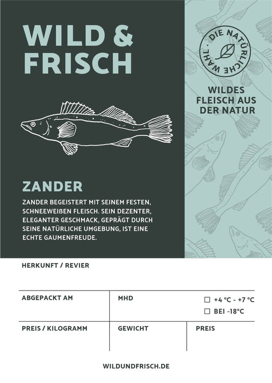 Premium Aufkleber Zander